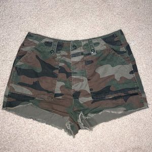 Camo cutoff shorts